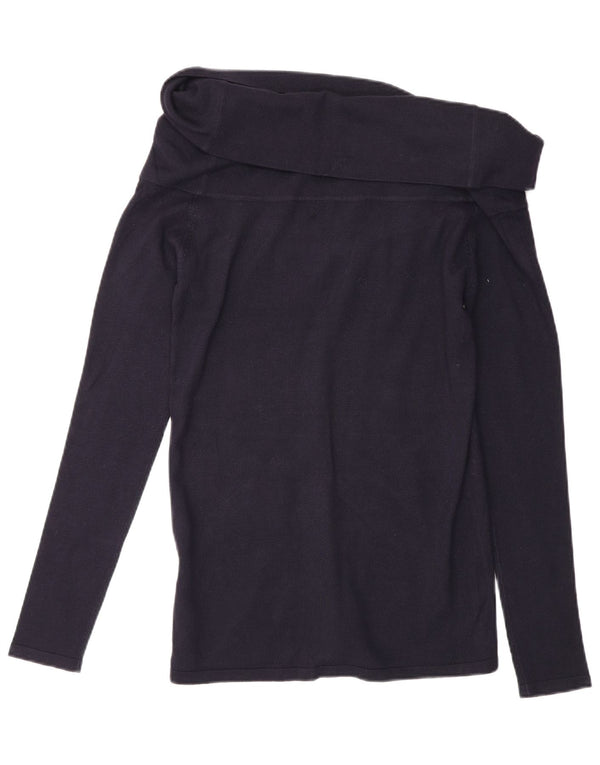 Top Zara da donna a maniche lunghe UK 14 Large in viscosa blu navy