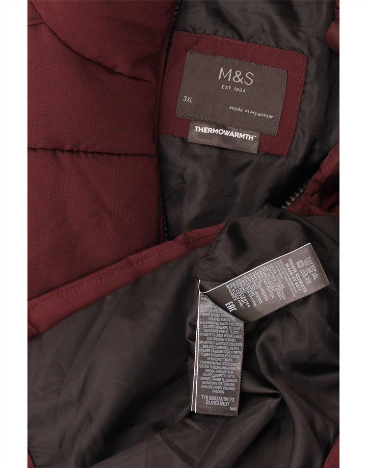Giacca imbottita da uomo Marks & Spencer UK 46 3XL Bordeaux poliestere moderno