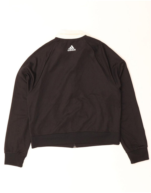 Giacca da tuta da donna ADIDAS UK 14 poliestere nero medio