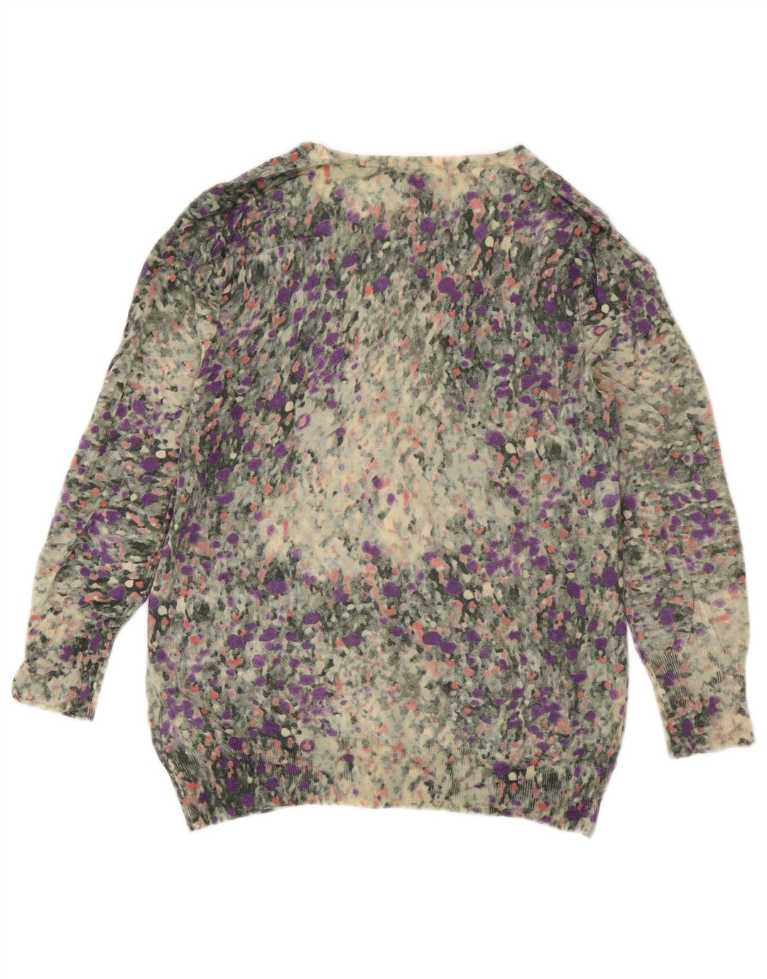 Maglione cardigan da donna J. CREW UK 12 medio multicolore maculato