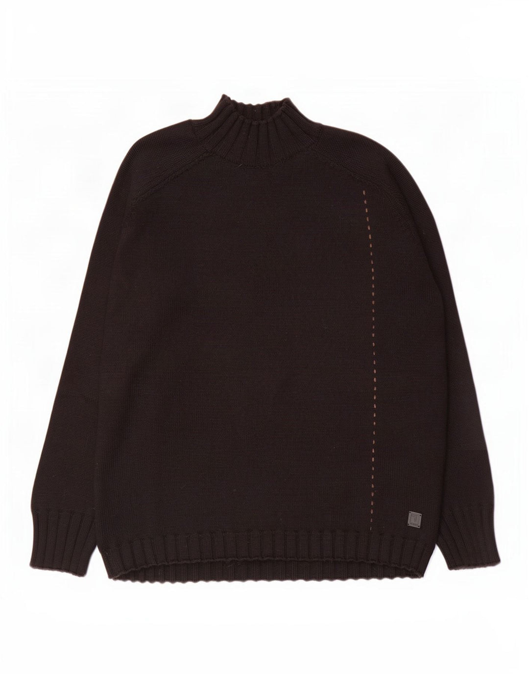 Trussardi Jeans Maglione Uomo Dolcevita Maglione Large Nero in Lana