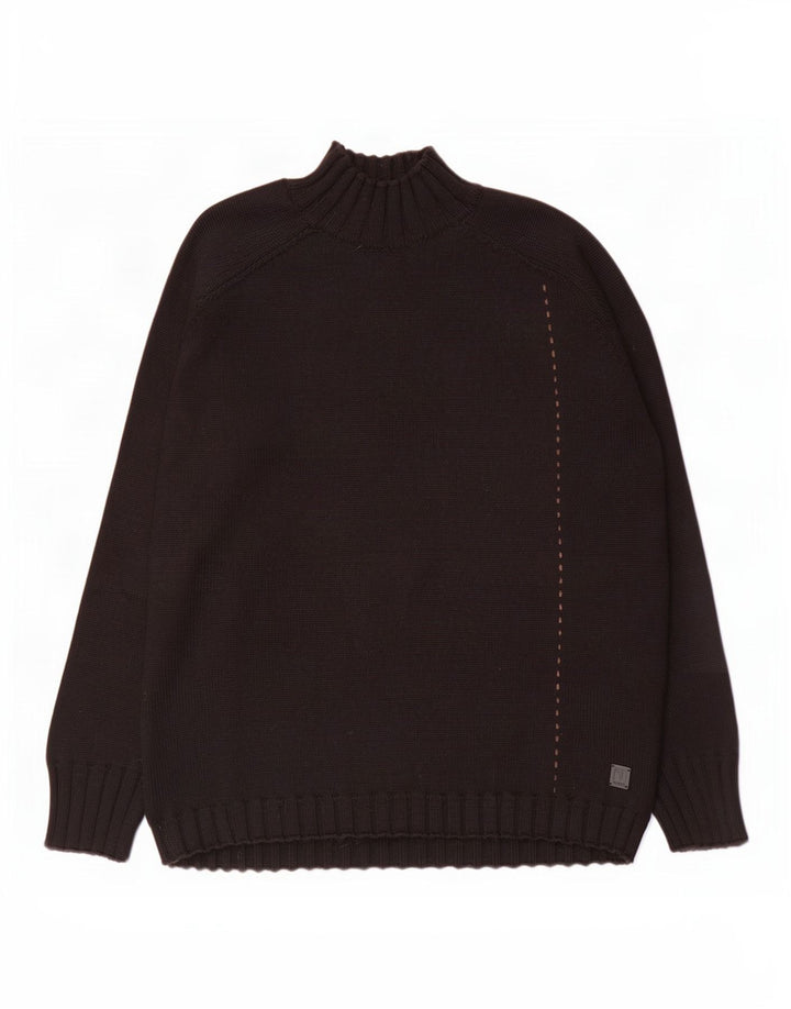 Trussardi Jeans Maglione Uomo Dolcevita Maglione Large Nero in Lana