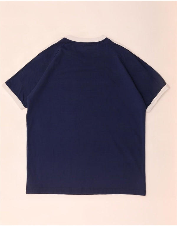 T-shirt da uomo Adidas Top XL in cotone color block blu navy