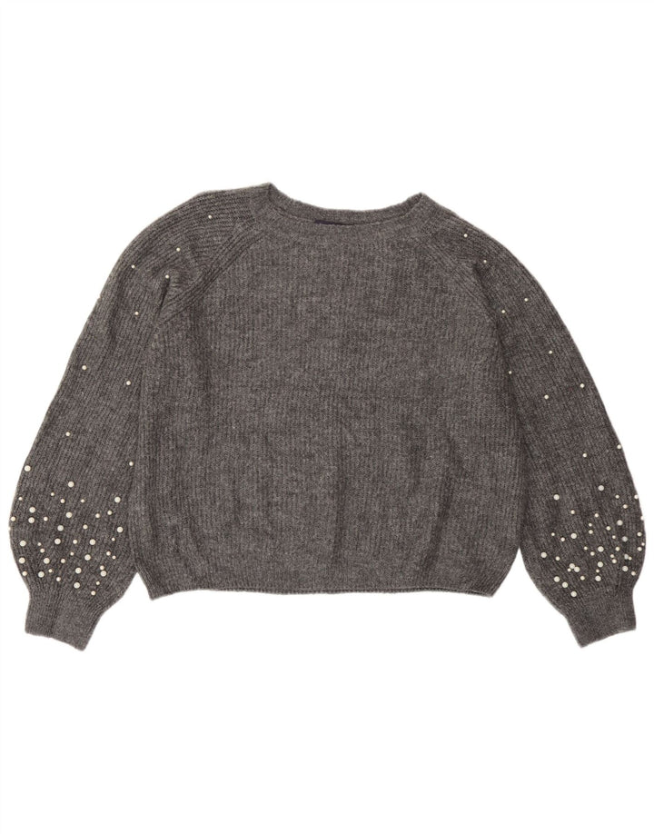 Maglione maglione con scollo a barca da donna Marks & Spencer UK 14 Grigio medio chiazzato