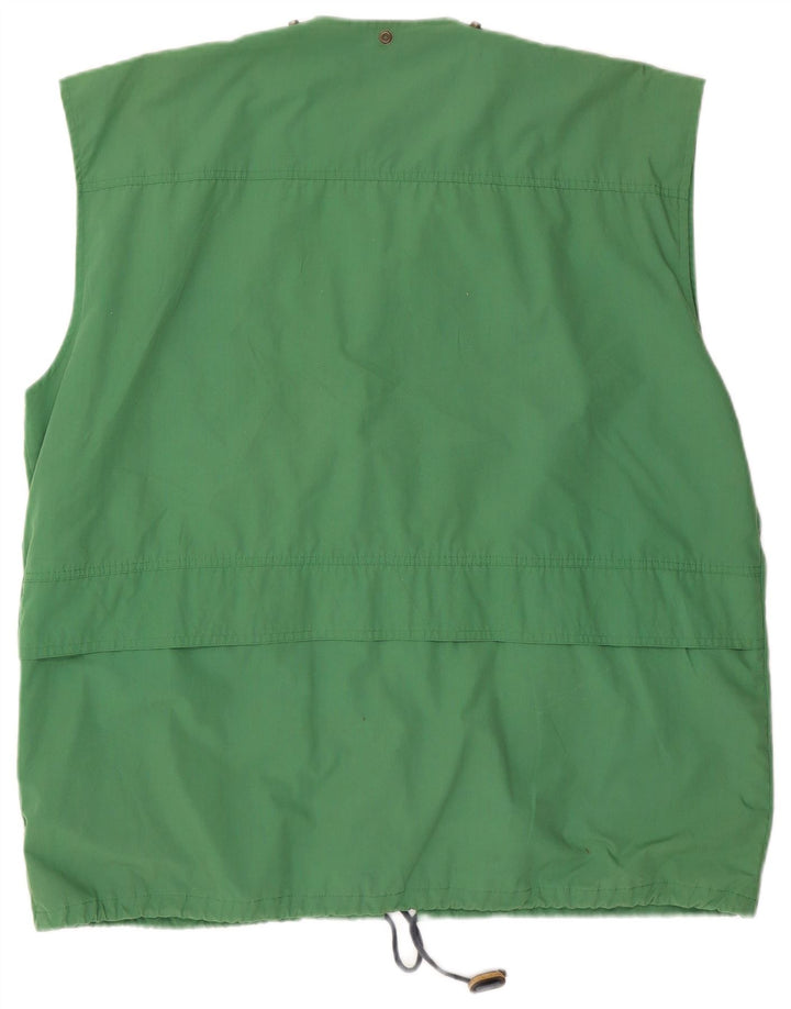Gilet pratico da uomo vintage UK 44 2XL poliestere verde