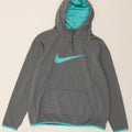 Felpa con cappuccio grafica NIKE da donna UK 18 XL poliestere grigio