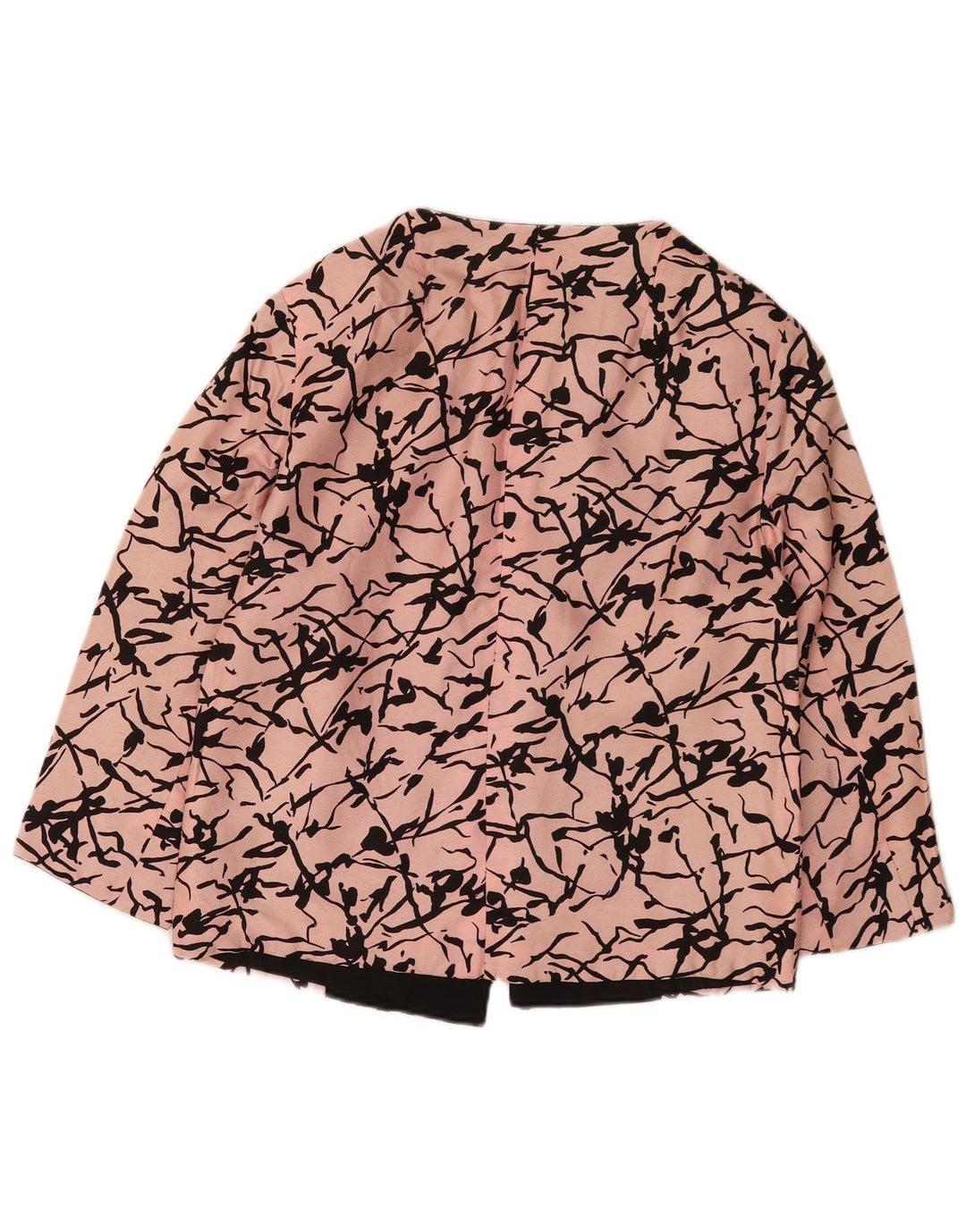 Giacca blazer a maniche a 3/4 con motivo astratto vintage da donna UK 16 grande rosa