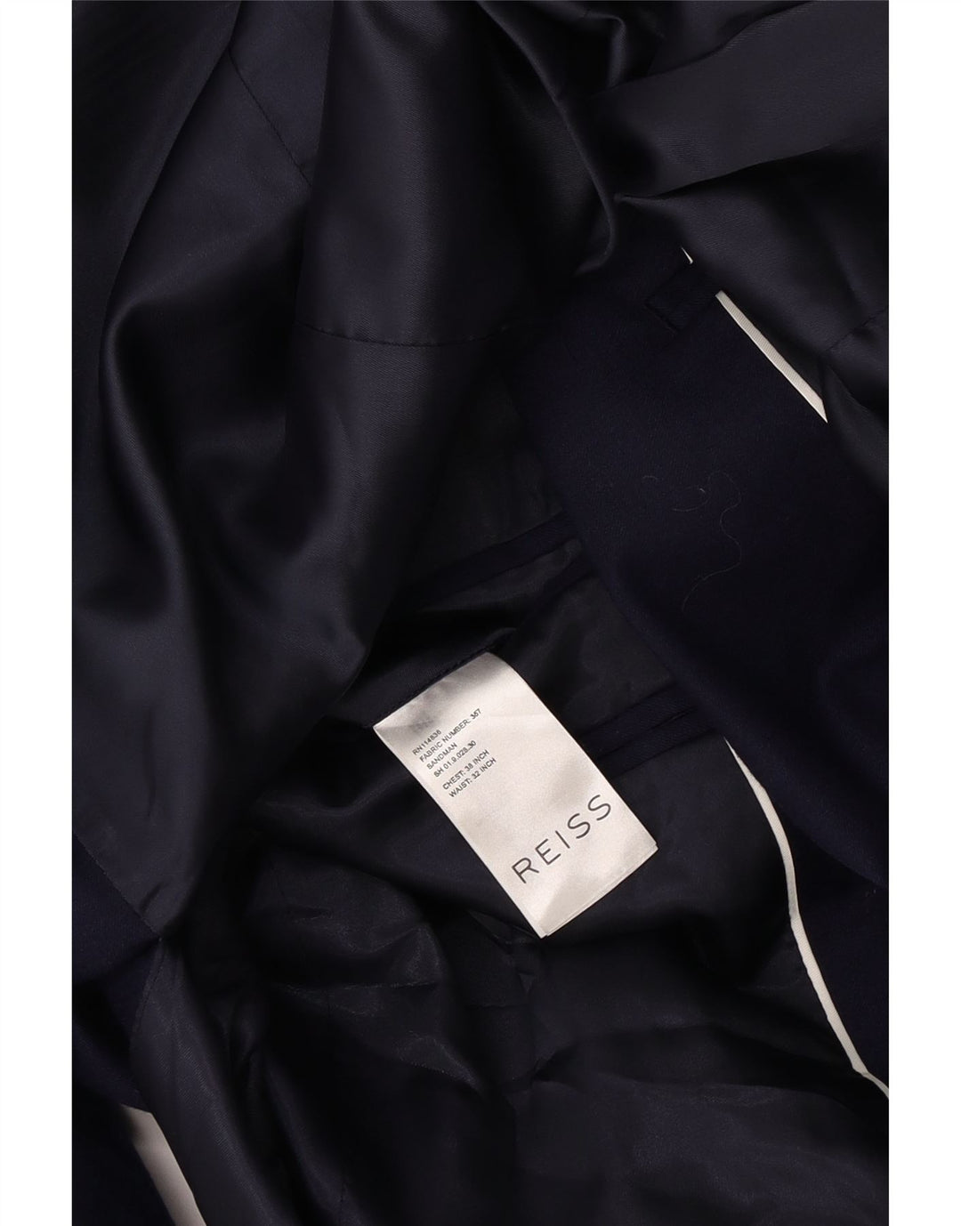 Giacca blazer da uomo a 1 bottone Reiss UK 38 media lana blu navy