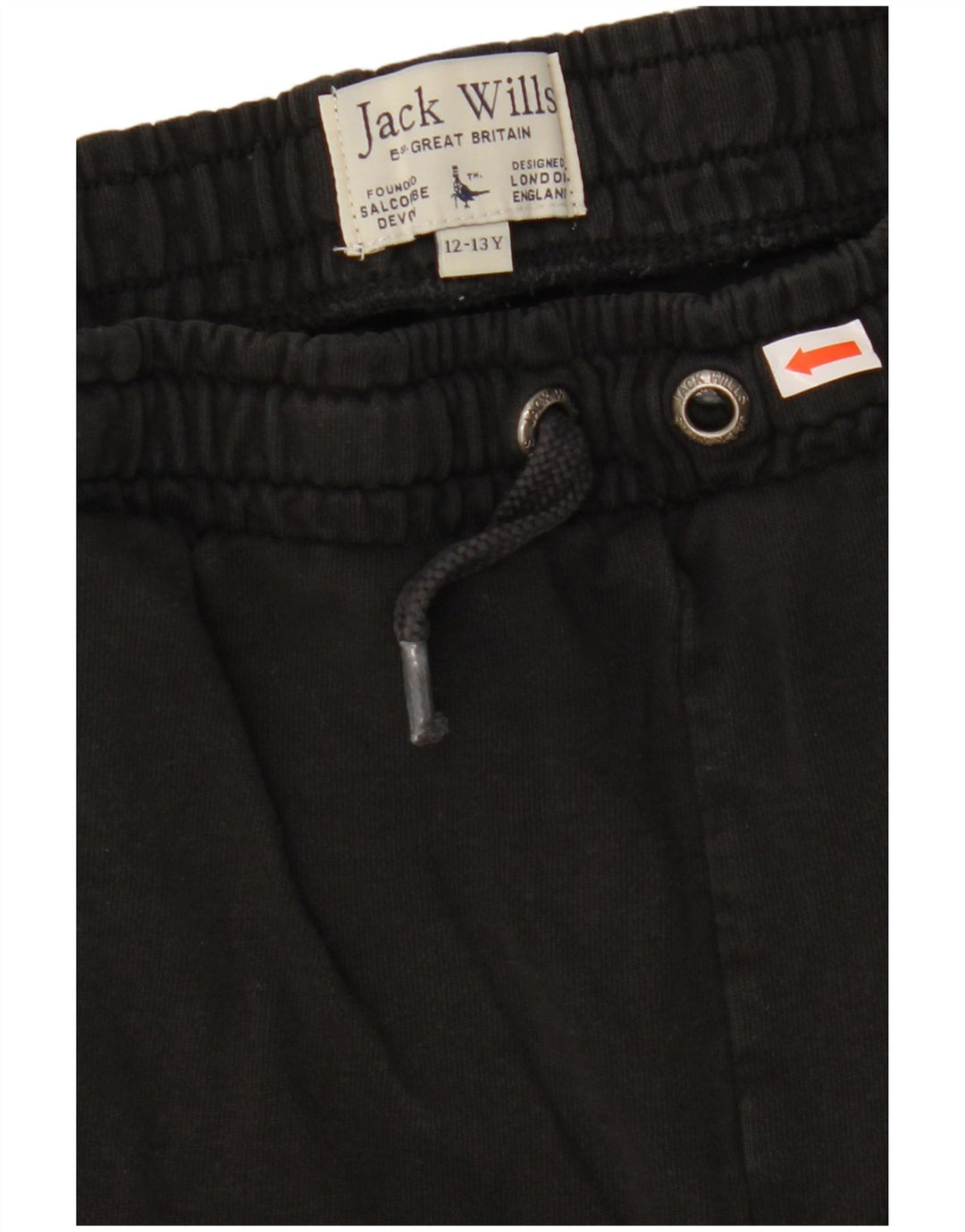 Pantaloncini sportivi grafici da ragazzo Jack Wills 12-13 anni in cotone nero