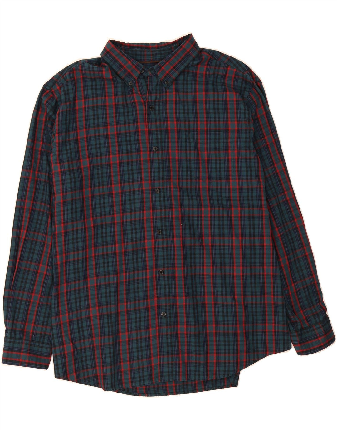 CHAPS Mens Shirt 2XL Navy Blue Check Cotton Vintage Chaps and Second-Hand Chaps from Messina Hembry 