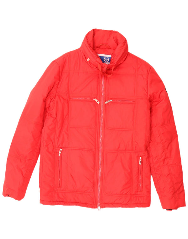 Giacca imbottita con cappuccio da uomo Sergio Tacchini UK 38 poliestere rosso medio