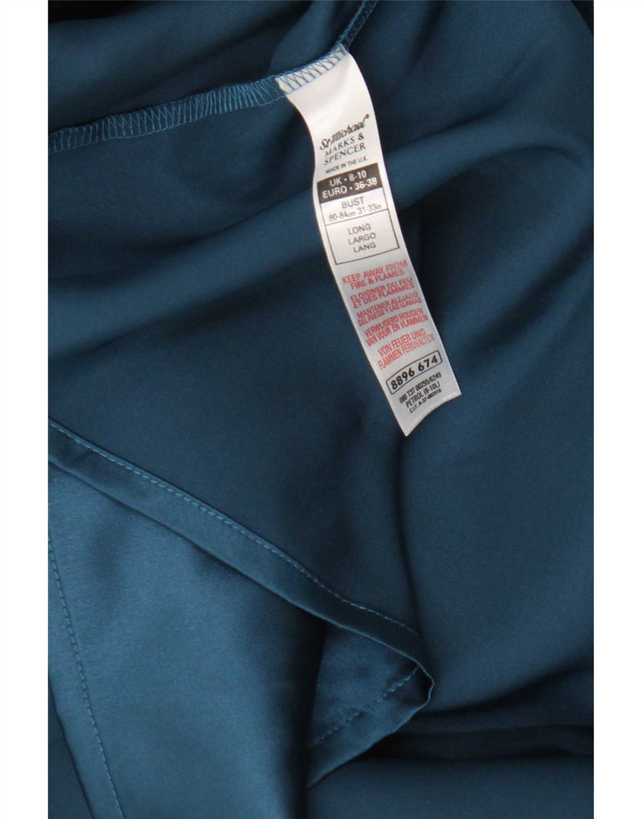 Abito lungo da donna Marks & Spencer UK 8/10 piccolo poliestere blu