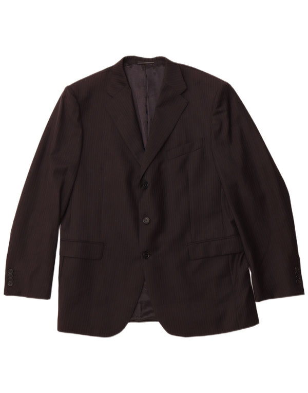 Giacca blazer da uomo a 3 bottoni CERRUTI 1881 IT 54 2XL Lana gessata nera