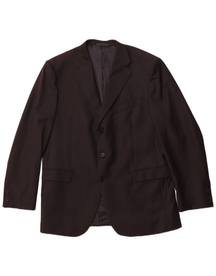 Giacca blazer da uomo a 3 bottoni CERRUTI 1881 IT 54 2XL Lana gessata nera
