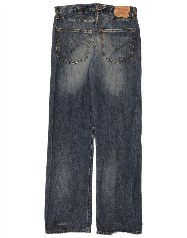 Levi's Uomo 542 Jeans Bootcut Distressed W32 L34 Cotone Blu