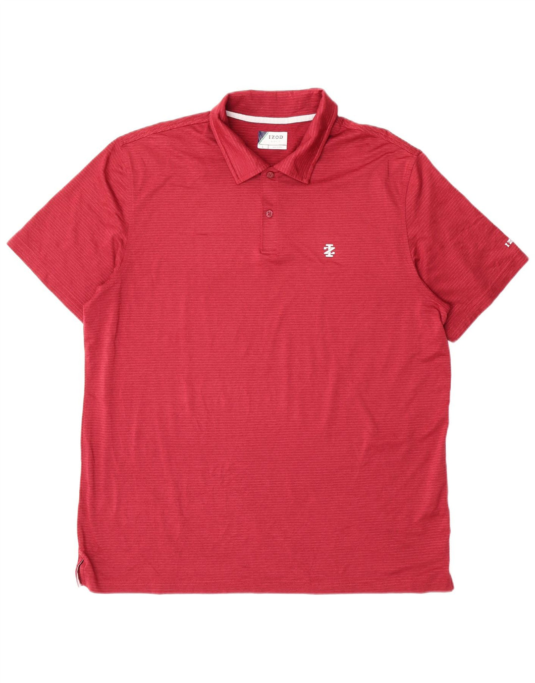 Polo da golf da uomo Izod, poliestere a righe grandi rosse