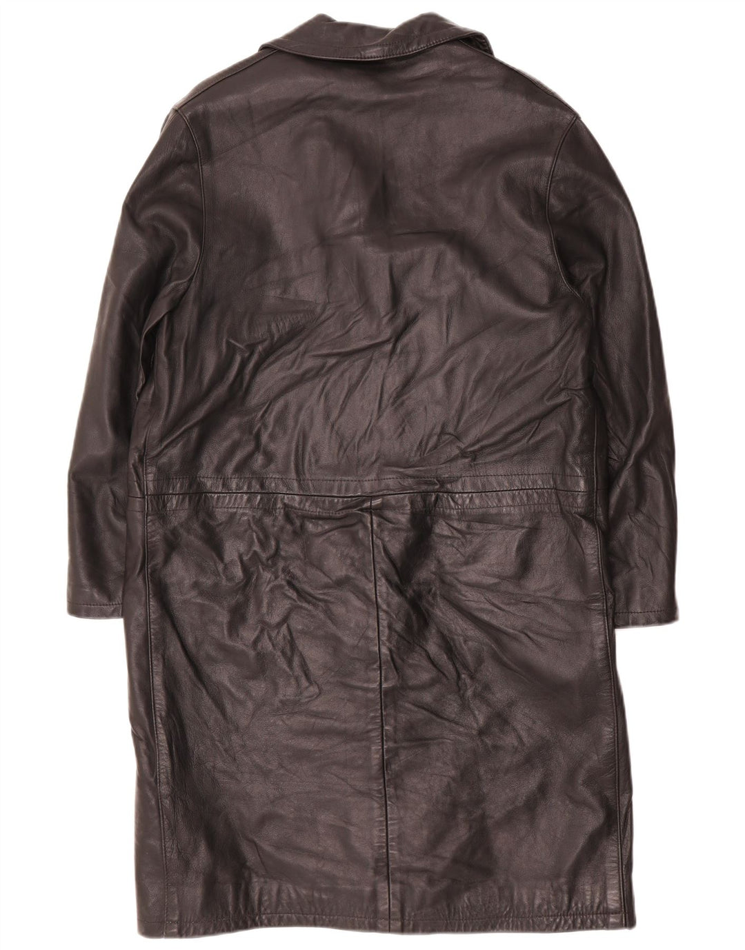 Cappotto in pelle vintage da donna UK 14 grande nero