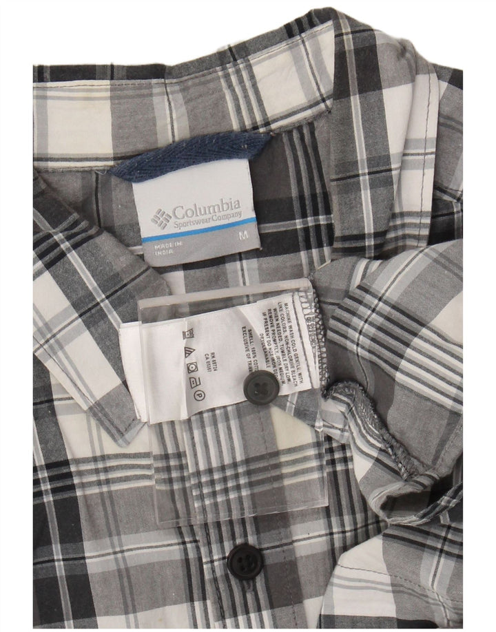 Camicia a maniche corte da uomo Columbia in cotone a quadri grigio medio
