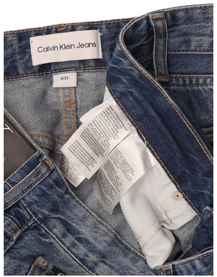 Jeans dritti da uomo Calvin Klein W33 L31 cotone blu