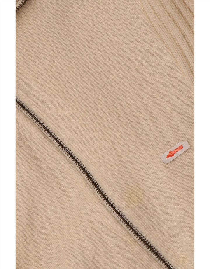 Maglione cardigan da donna Woolrich UK 10 piccolo cotone bianco sporco