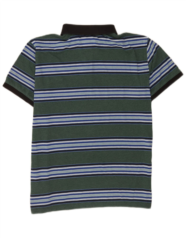 Polo da uomo a maniche corte con vestibilità regolare Penguin, verde medio, a righe