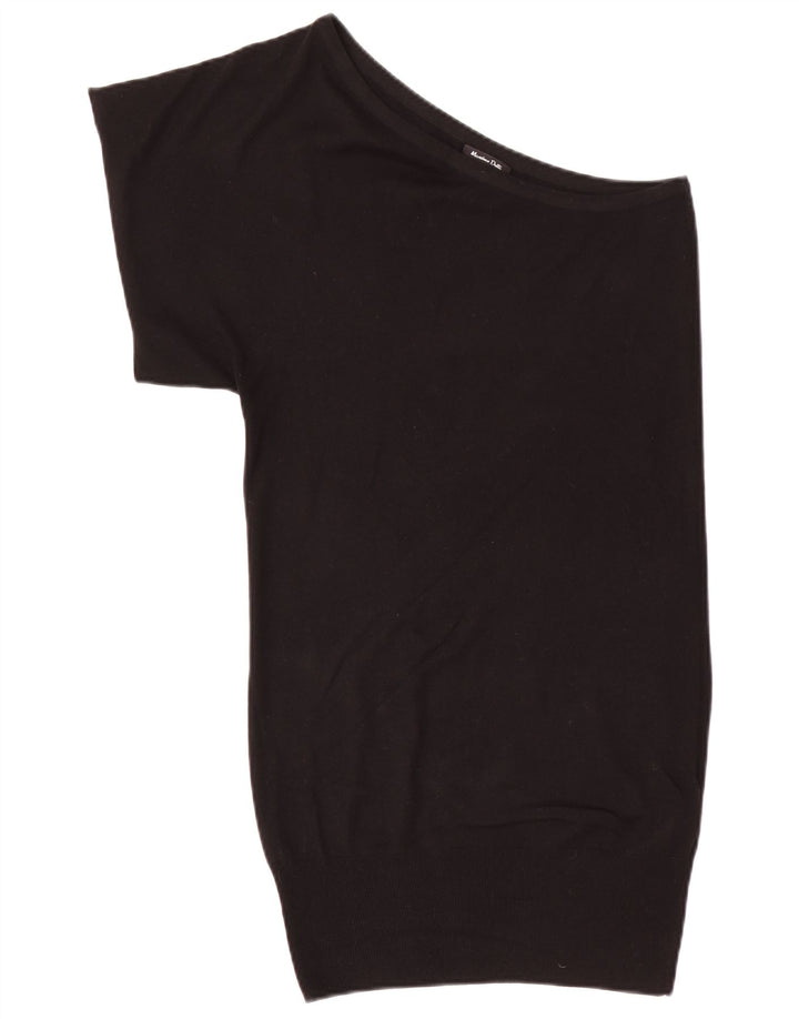 Massimo Dutti Abito maglione monospalla da donna UK 12 Seta nera media