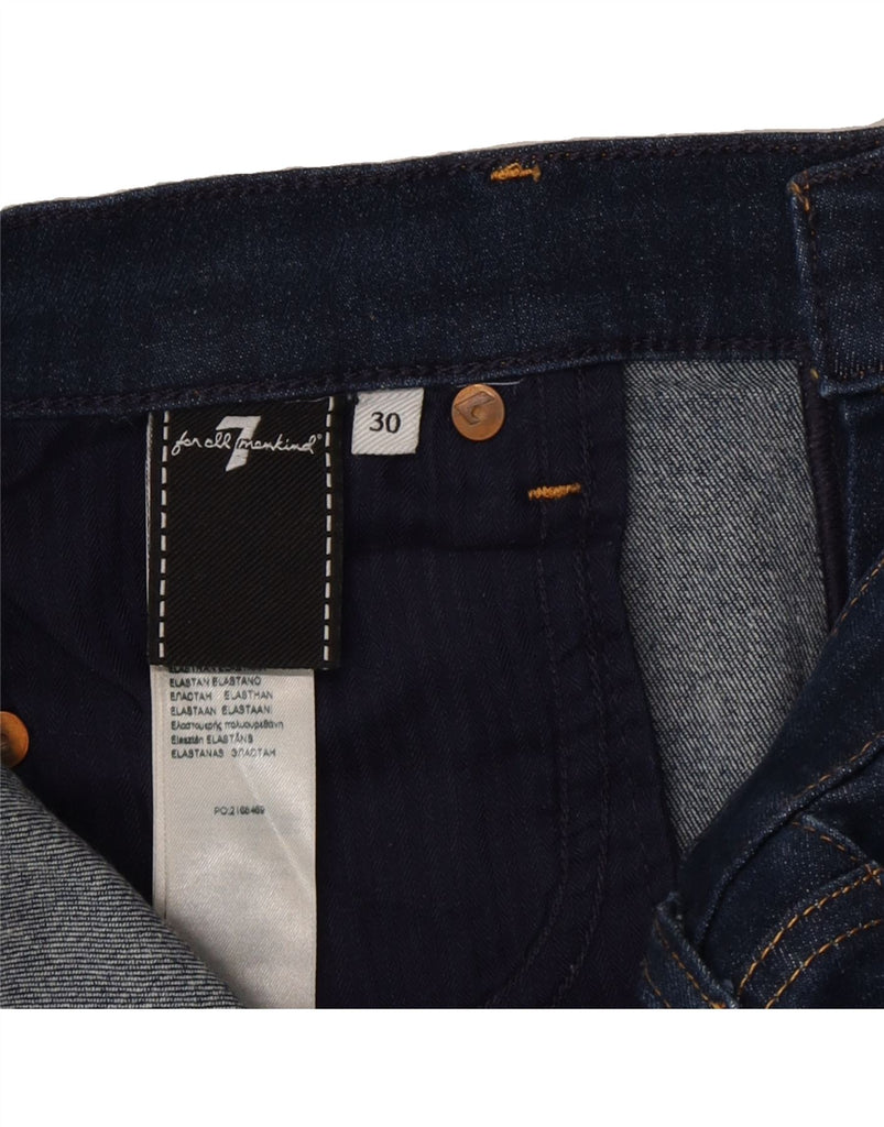 7 FOR ALL MANKIND Womens Skinny Jeans W30 L30 Navy Blue Cotton Vintage 7 For All Mankind and Second-Hand 7 For All Mankind from Messina Hembry 