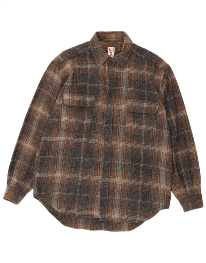Camicia da uomo in flanella Stefanel a quadri marrone medio