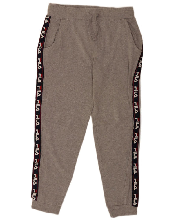 Pantaloni da tuta con grafica Fila da uomo, pantaloni da jogging, grandi, grigi, a blocchi di colore