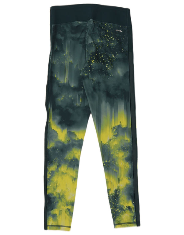 Leggings Adidas Climalite da donna UK 8/10 Small Green Tie Dye