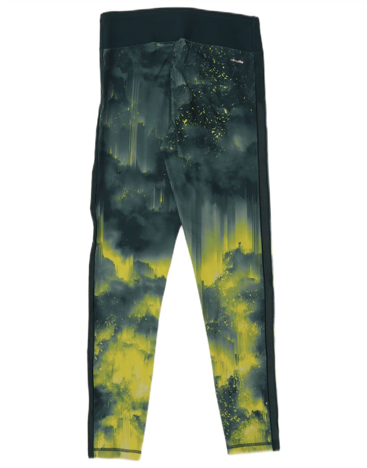Leggings Adidas Climalite da donna UK 8/10 Small Green Tie Dye