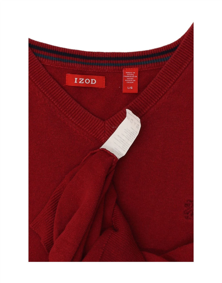 IZOD Mens Vest Tank Top Large Burgundy Cotton Vintage Izod and Second-Hand Izod from Messina Hembry 