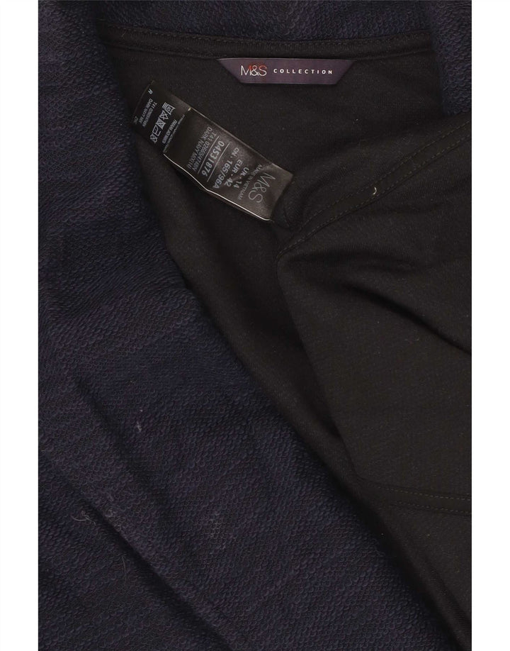 Giacca blazer aperta da donna Marks & Spencer UK 14 grande cotone blu navy