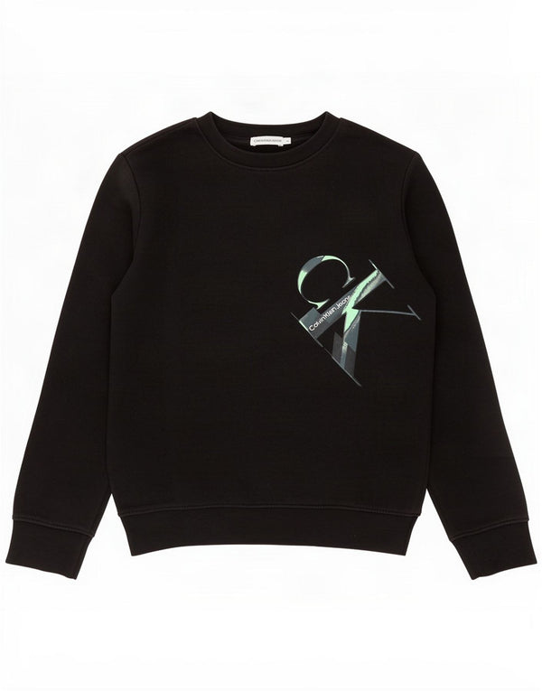 Calvin Klein Jeans Felpa con grafica da donna UK 14 grande Nero