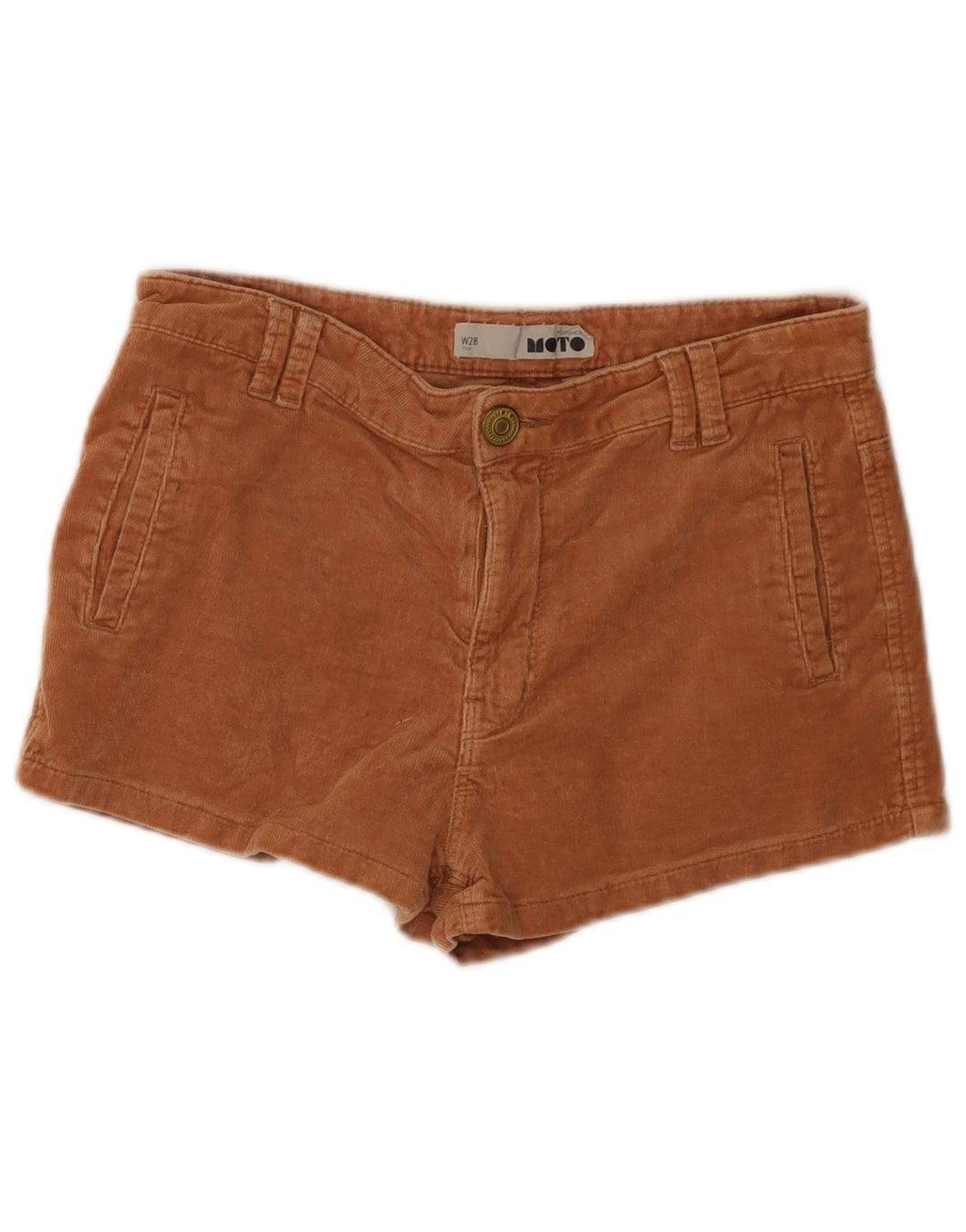 Pantaloncini di velluto a coste da donna Topshop W28 cotone beige medio