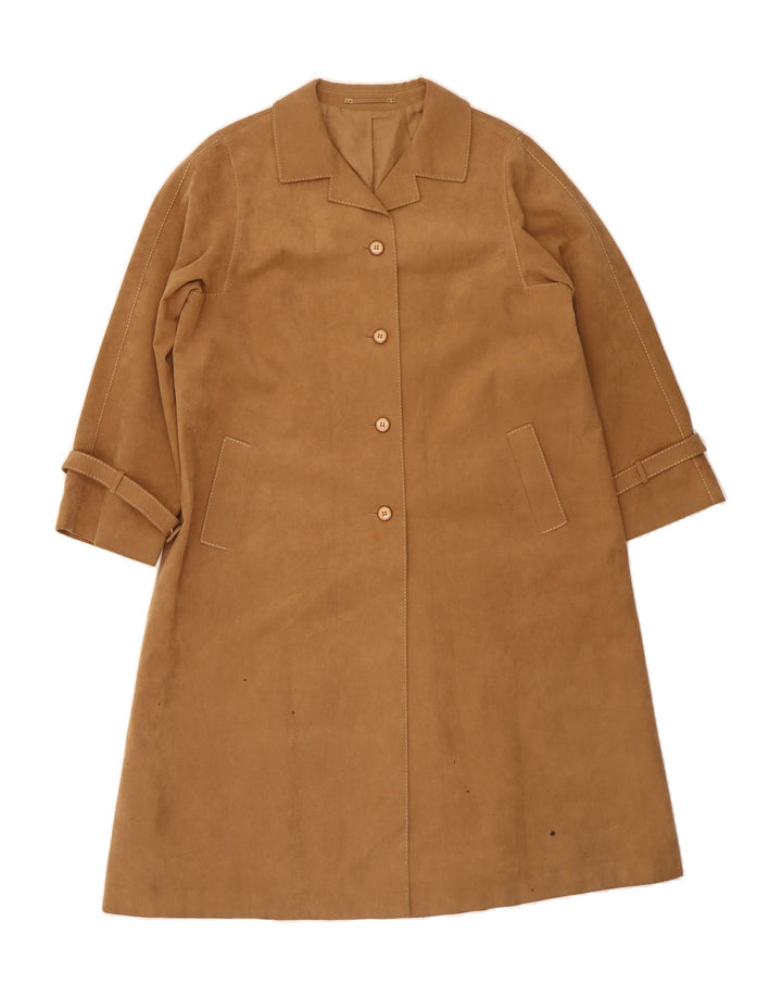 VINTAGE Womens Overcoat UK 20 2XL Brown Polyester Vintage Vintage and Second-Hand Vintage from Messina Hembry 