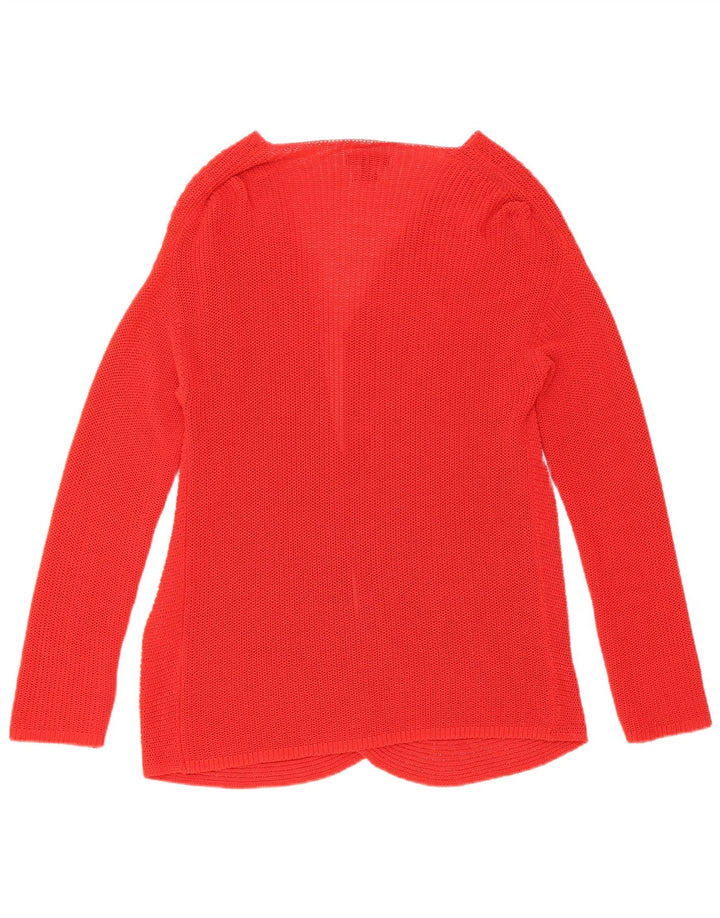 Maglione cardigan aperto da donna Massimo Dutti UK 14 grande rosso