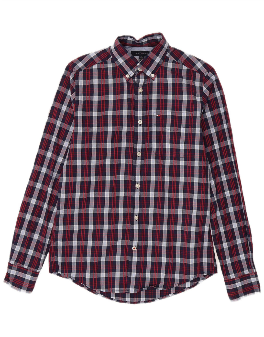 Camicia da uomo Tommy Hilfiger XS blu navy a quadri