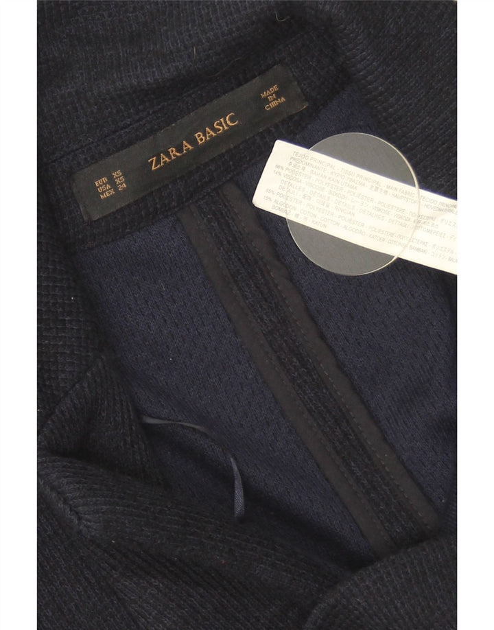 Giacca blazer oversize a 1 bottone da donna Zara UK 6 XS poliestere blu navy
