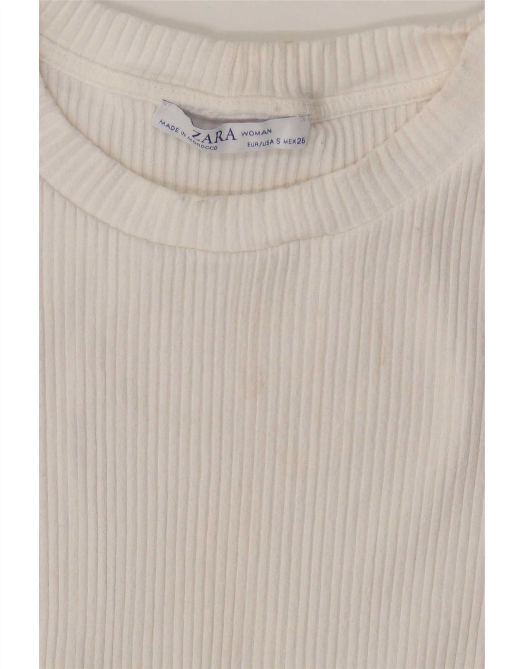 Top corto in camicetta corta da donna Zara UK 8 piccolo in viscosa bianca
