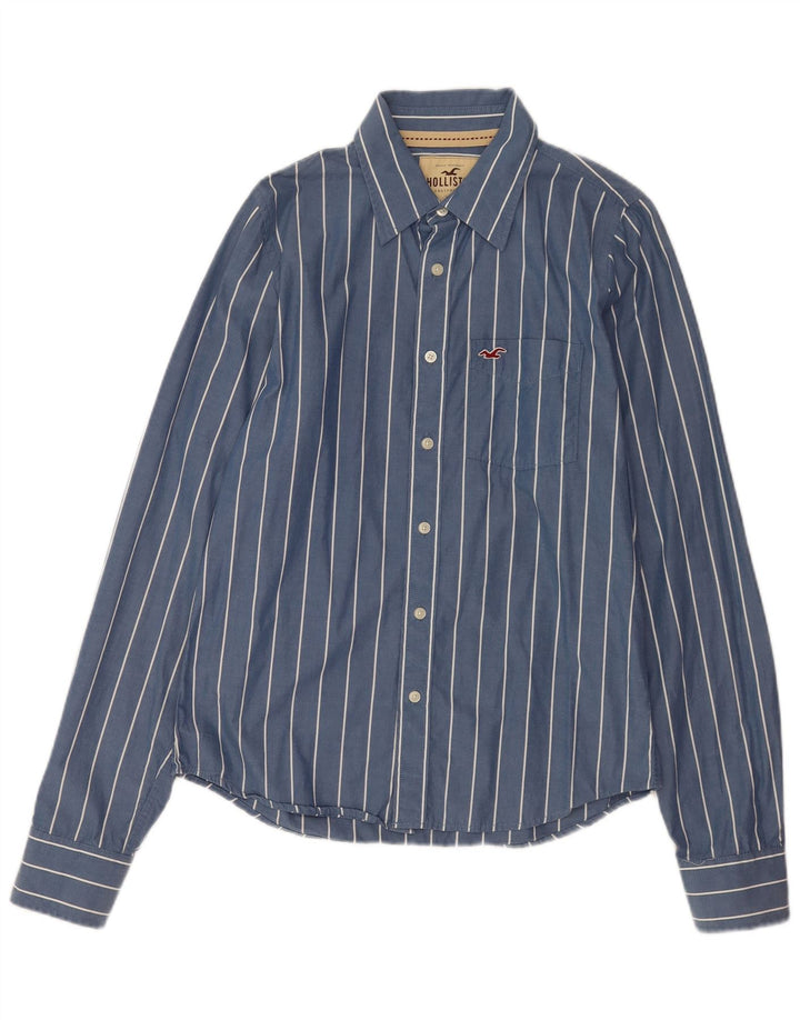 Camicia Hollister da uomo in cotone a righe grandi blu