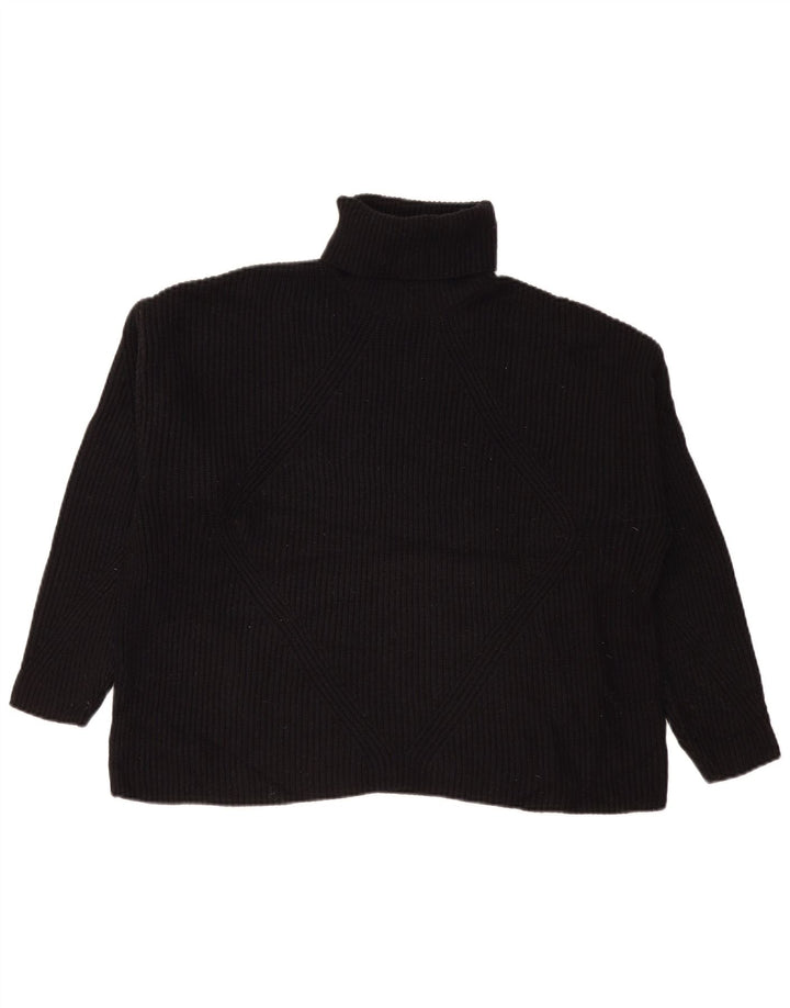 Maglione maglione oversize a collo alto Marks & Spencer da donna UK 16 grande nero