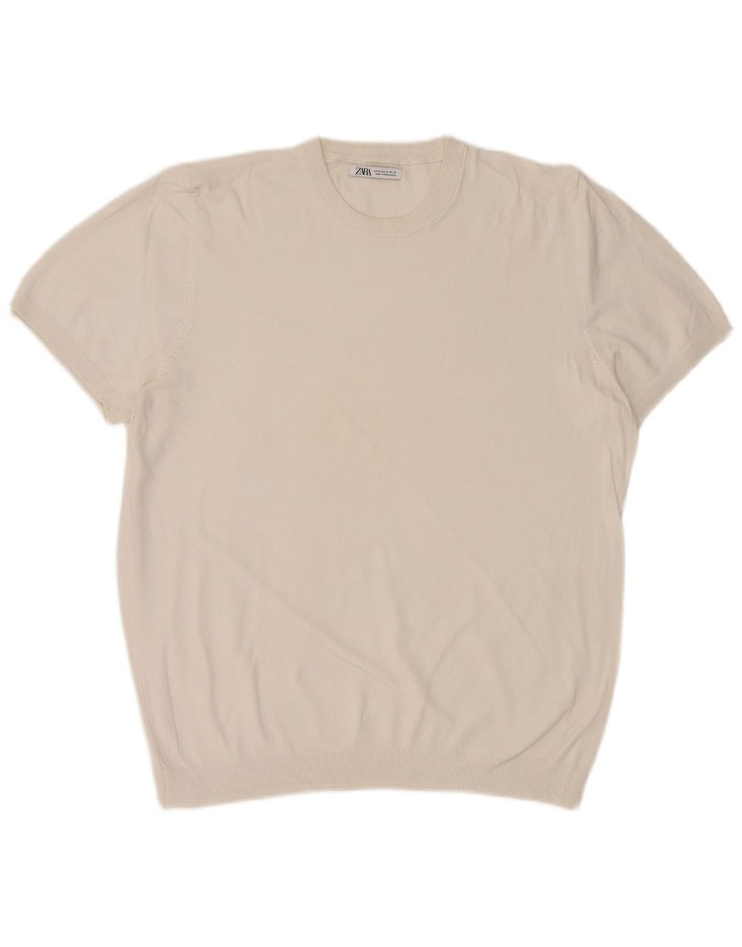 T-shirt Zara da uomo Top bianca media