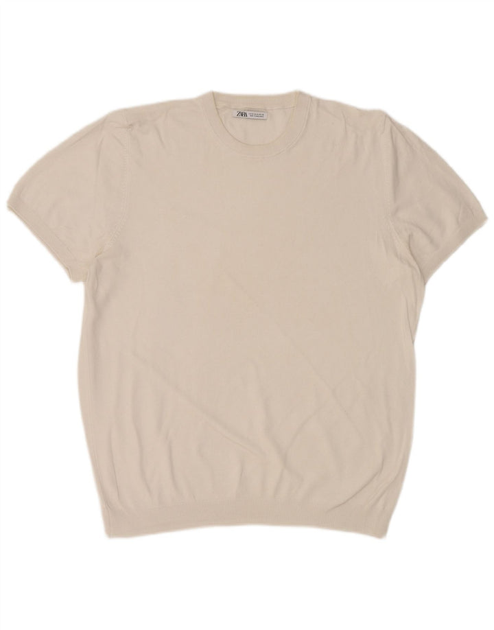 T-shirt Zara da uomo Top bianca media