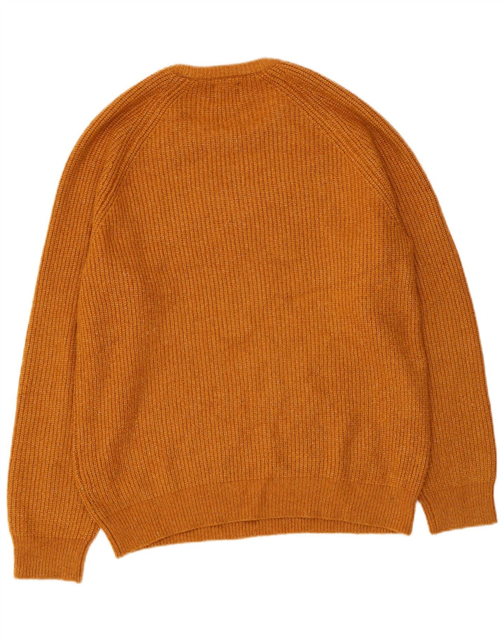 Maglione maglione girocollo da uomo Marks & Spencer grande marrone in poliammide