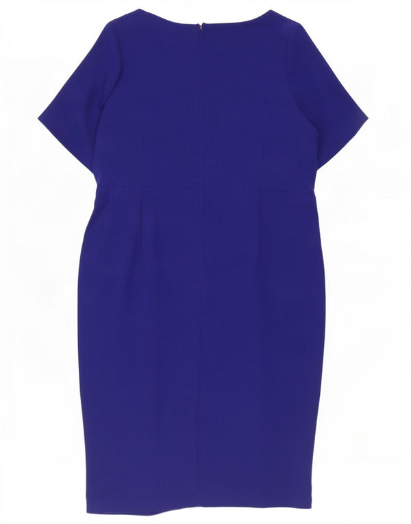 Abito tubino Marks & Spencer Per Una con volant sul davanti da donna UK 20 2XL Blu