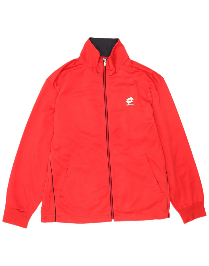 Giacca da ginnastica da uomo Lotto grande rossa in poliestere