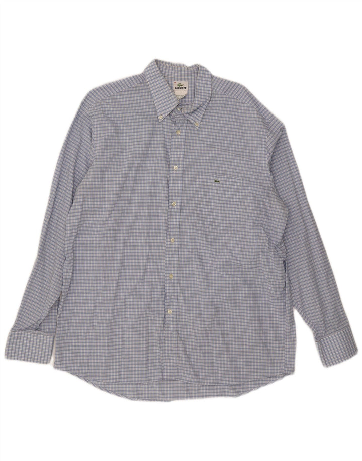 Camicia da uomo Lacoste taglia 46 2XL cotone a quadretti blu