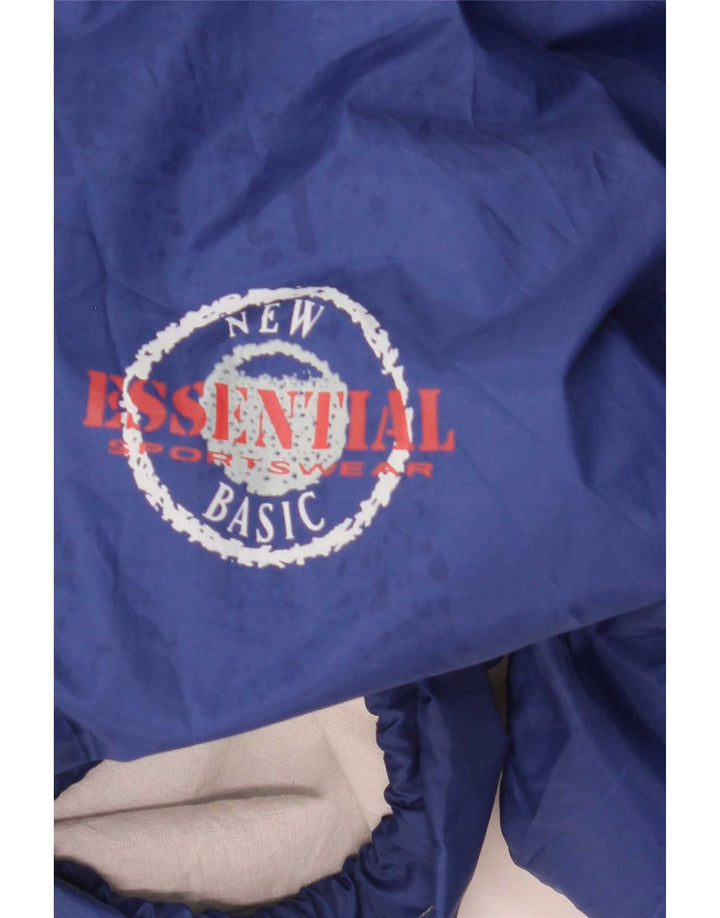 Giacca antipioggia da uomo Essential con cappuccio grafico UK 40 Large Blu in poliammide