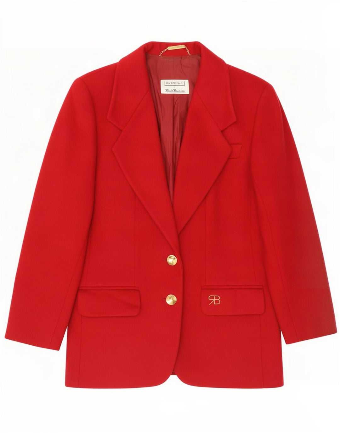 Giacca blazer da donna a 2 bottoni Renato Balestra UK 10 piccola rossa
